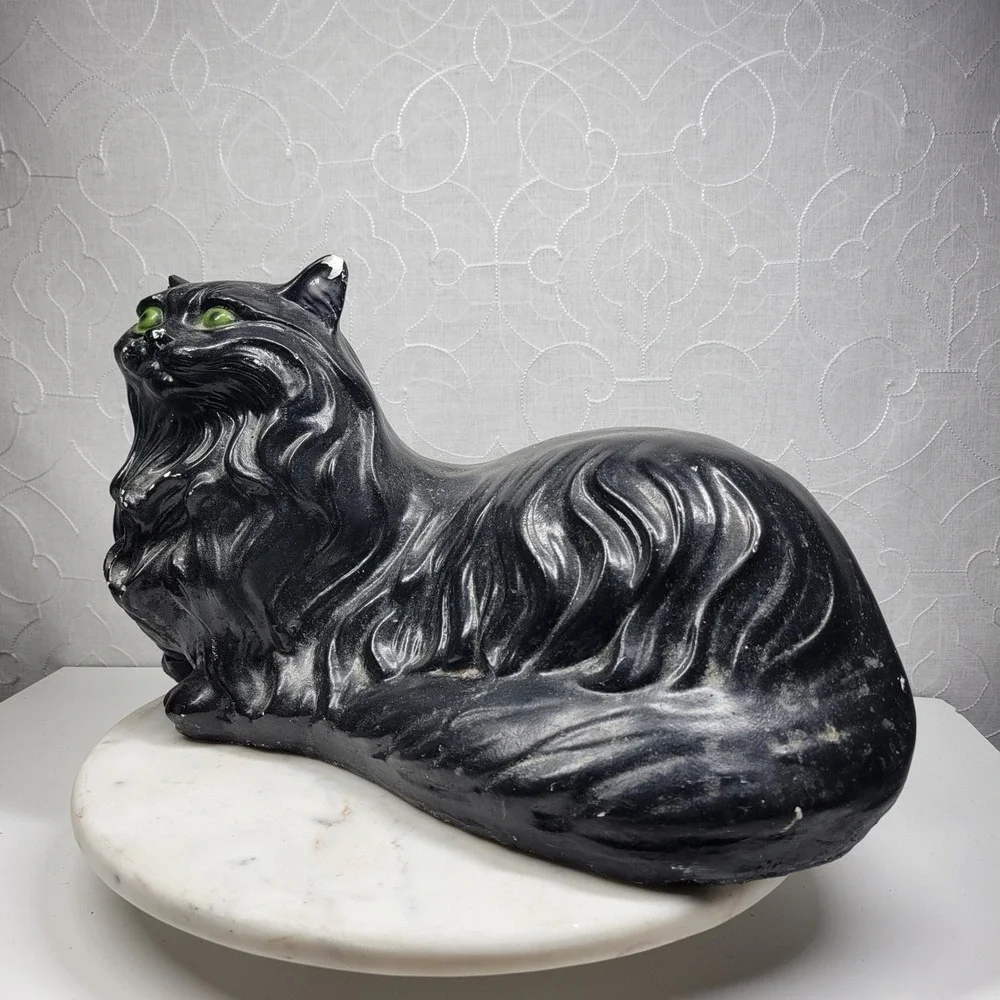 Vintage Persian Cat Chalkware Statue 16